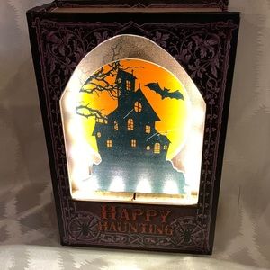Halloween Happy Haunting light up book box